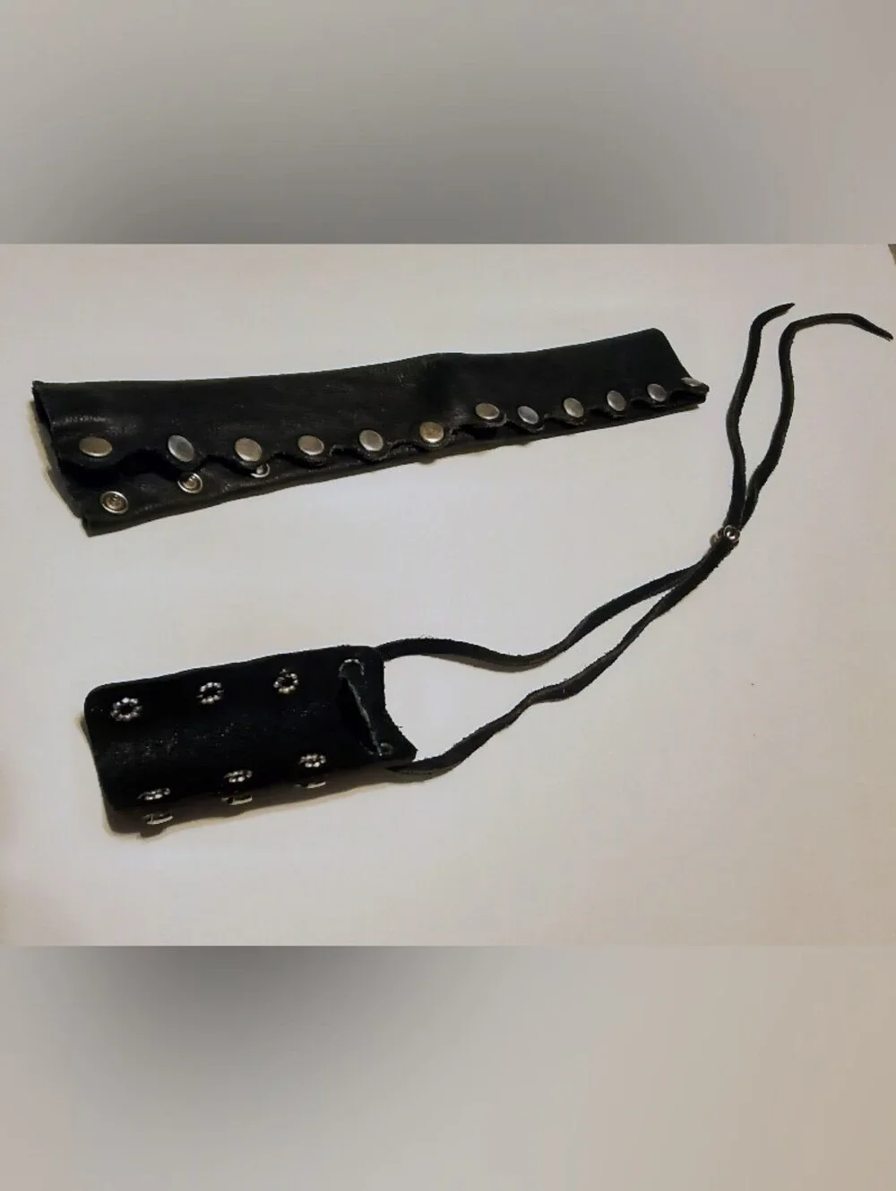 Black Studded Leather Hair Straps To Tie Your Hair